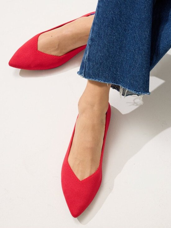 Rothy's Shoes - Rothy's The Point Slip On Ballet Flats in Bright Red, size 8.5